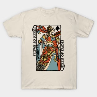 Classic Character of Playing Card Queen of Spades T-Shirt